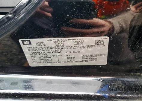 2014 Chevrolet Silverado K1500 Ltz z USA, uszkodzony, nr VIN 1GCVKSECXEZ270340